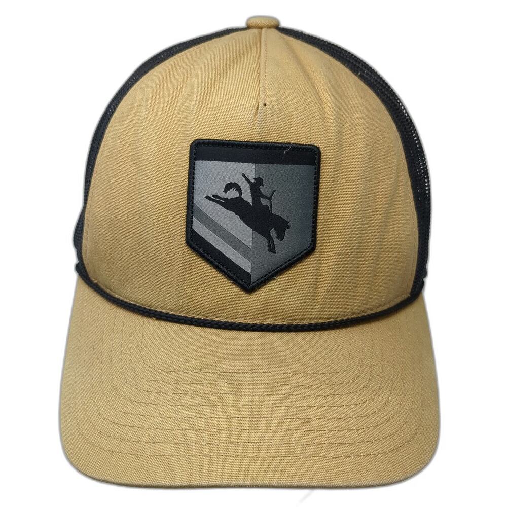 Hooey Roughy Trucker Hat Brown One Size Snapback Mesh Rope Bucking Bronco Patch
